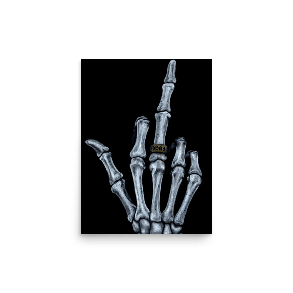 Middle Fingers, traditional charcoal artwork inspired by Missio by Bex Coal Art, 12x16 art print