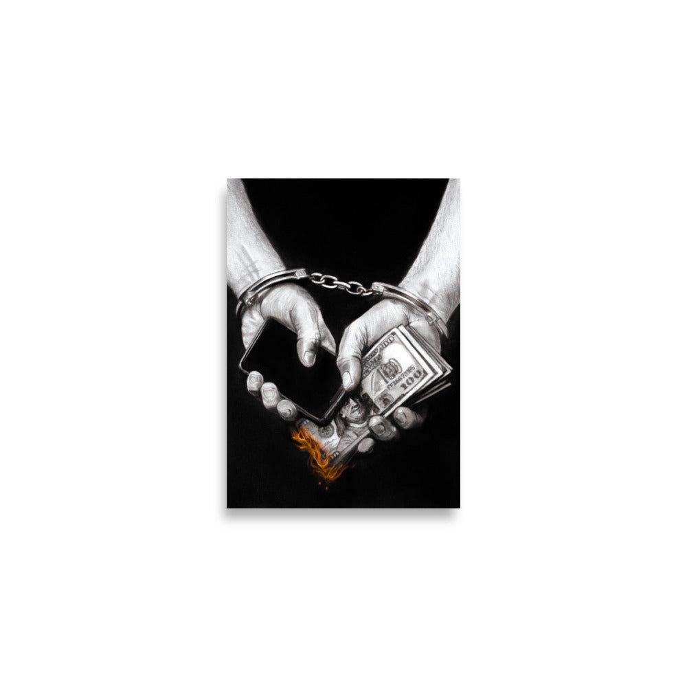 Karma Police, traditional charcoal artwork inspired by Radiohead by Bex Coal Art, A2 16.5x23.3 art print